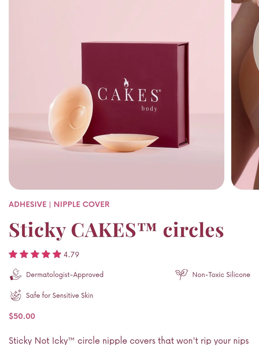 CAKES Sticky Circles Adhesive Nipple Covers - Nude